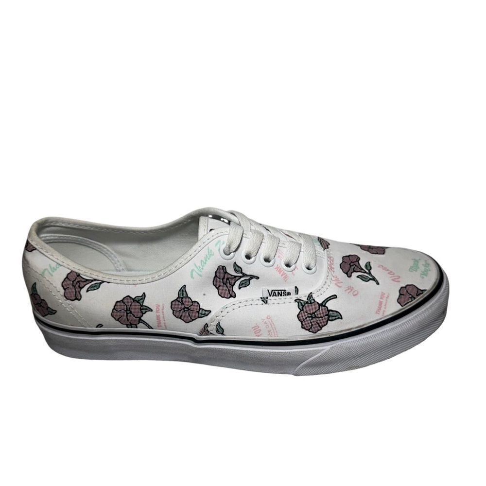 Women’s vans floral pattern size 10.5 white